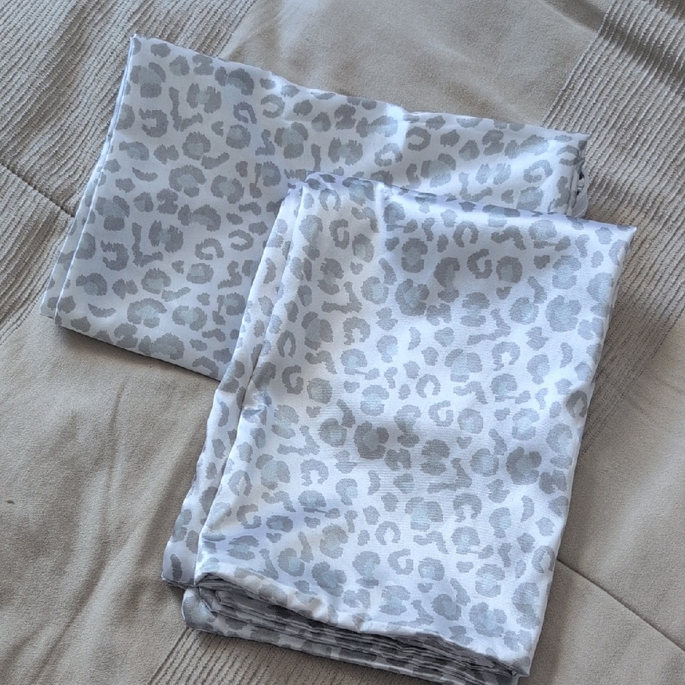 Leopard Print Gray Silk Pillow Cases